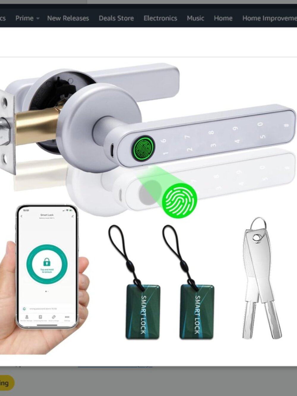 WAH LIN PARTS Smart Fingerprint Door Lock, Keyless Entry Door Lock